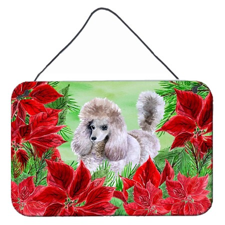 Carolines Treasures Poodle Poinsettas Wall or Door Hanging Print CK1313DS812